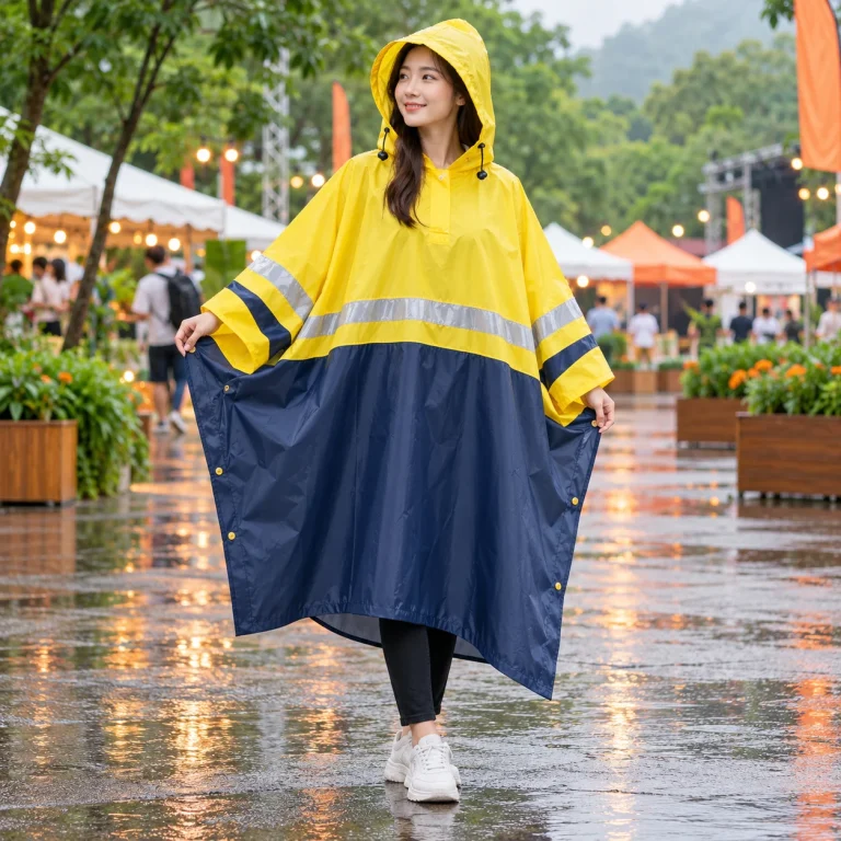 Áo Mưa Poncho Vàng Navy Phản Quang Sự Kiện